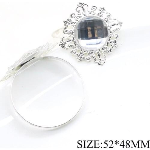 NEW 10pcs/lot White Acrylic Metal Napkin Rings for Wedding Table Decoration Napkin Holder Wedding Towel Rings Dinner Table