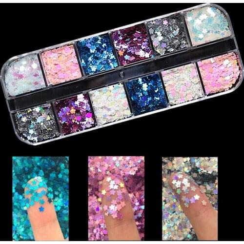 New Product 3g/bag Plum Blossom Shape Laser Flash Nail Sequins Colorful Variety of Nail Decoration Nail Art Decorations Nails