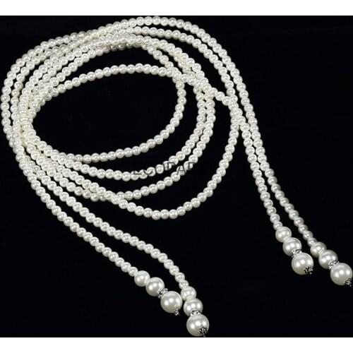 2021 New Great Gatsby Accessories Set for Women 1920s Flapper Pearl Necklace Headband Leaf Headpiece Party Costume Jewelry
