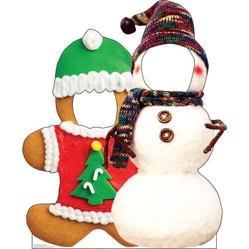 Advanced Graphics Gingerbread & Snowman Standin Life Size Cardboard Cutout Standup