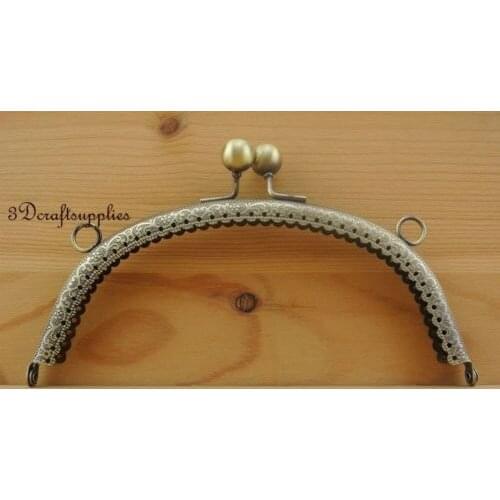 Bag purse frame metal frame sewing frame clasp 16.5 cm x 7 cm anti brass Z55