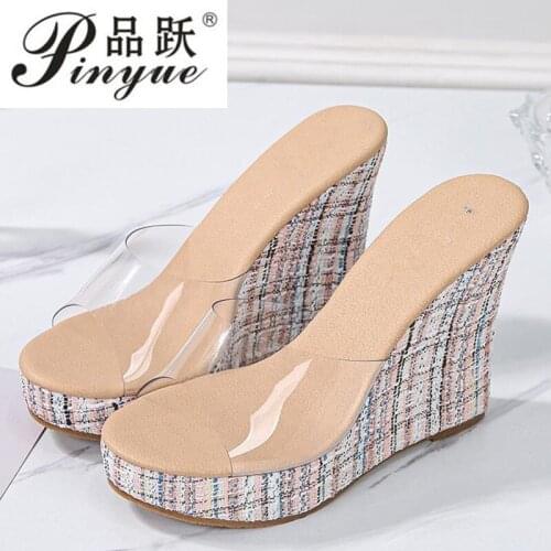 New Summer Transparent Platform Wedges Sandals Women Fashion High Heels Female Summer Shoes Size 34-40