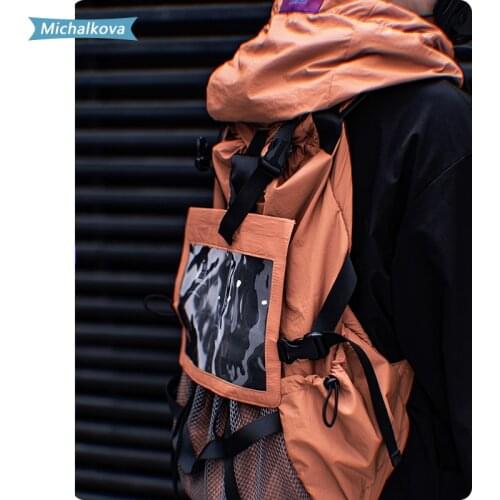 Hip Hop Removable Patchwork Hat Tactical Backpack Men 2020 Multi-function Canvas Harajuku Backpacks School Bags michalkova