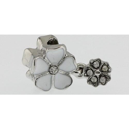 Silver colour plating flower Bead Crystal Bead Charm European Beads fit pandora Women Bracelet & Bangle DIY jewelry