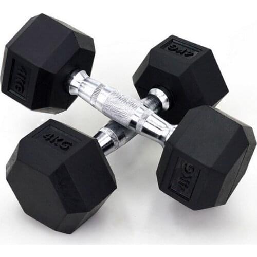 25kg*2pcs Six Corner Fixed Dumbbells men with rubber cover, dumbbells for fitness, bodybuilding dumbbells(Pair)