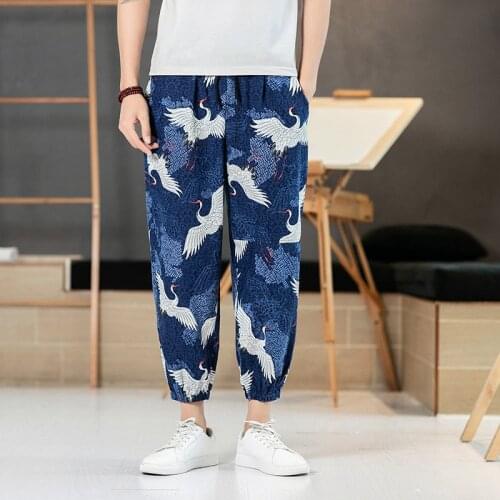Large Size 5XL Men Fashion Print Haren Pants Vintage Mens Pants Chinese Style Jogging Pants Male High Quality Loose Trousers