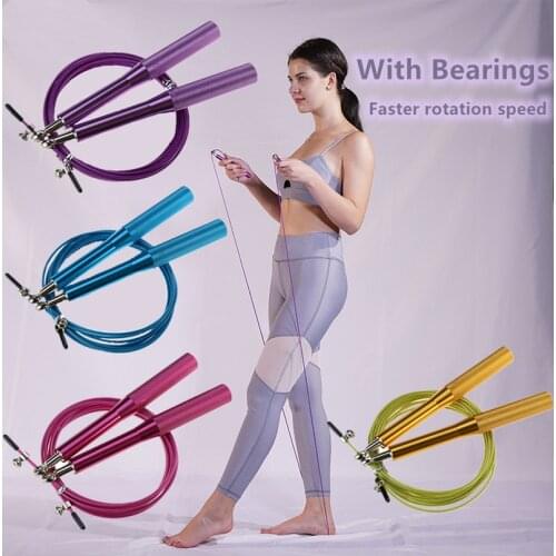 Jump Rope Ultra Speed Skipping Rope Steel Wire Jumping Ropes for Boxing Gym Fitness Training 3 Meters Adjustable Speed Gym