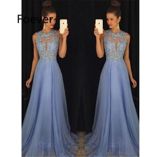 Sexy Chiffon Lavender Prom Dresses Long Appliques Illusion Bodice Cheap Prom Party Dress Formal Gowns Custom