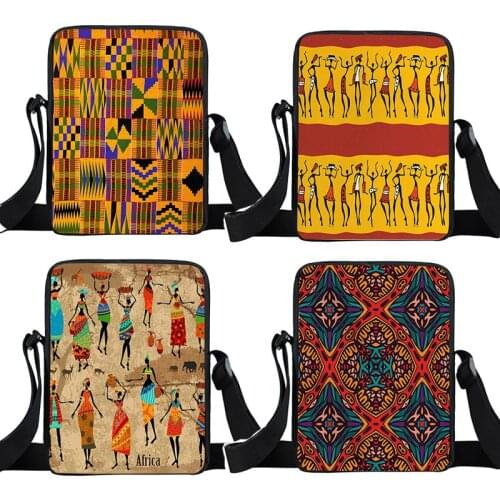 Afro Style Messenger Bag Travel Portable African Woman Shoulder Bags Retractable Teen Crossbody Bag Gift