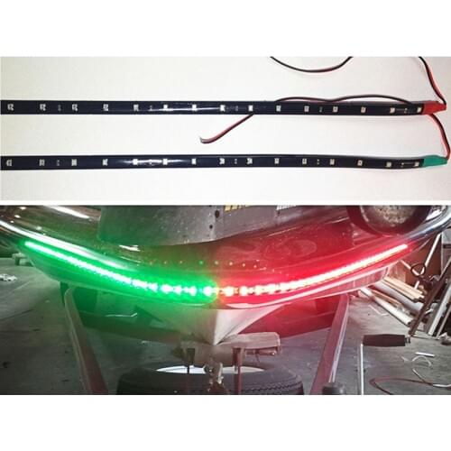 2pcs/set 12" Red & Green LED Navigation Strip Light Waterproof Car Marine Boat 12 inch 15 LEDs Waterproof LED Lighting