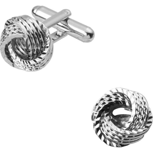 High quality fashion mens shirts Cufflinks Laser Metal Silvery Cufflinks twist brass material wholesale and retail