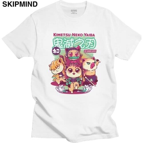 Funny Kimetsu No Yaiba T Shirt for Men Cotton Inosuke Hashibira T-shirt Short Sleeve Demon Slayer Kimetsu Tanjiro Kamado Tee Top