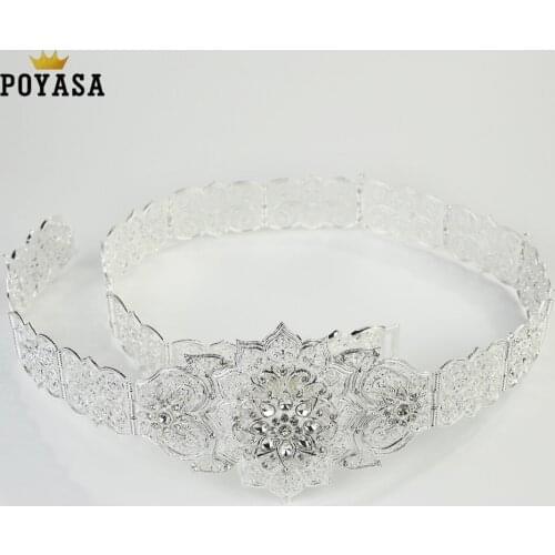 Luxury Gold Color Women Belt Chain Metal Waistband Jewelry Long Adjustable Length Wedding Buckle Waist Belts 2019 free shipping