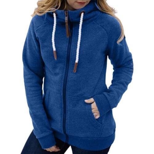 Women Autumn Winter Fashion Coat 2020 Newest Solid Color Hoodies Zipper Pocket Sweatshirt Long Sleeve Warm Soft Coat Plus Size