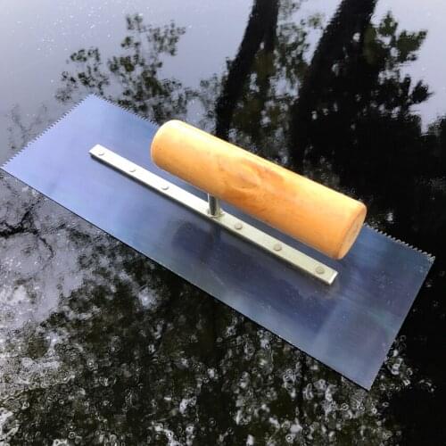 Notched Trowel V-Soft Grip Wood Handle Building Premium Tile Installation Trowel 29.5cm x11cm Notch 3mm