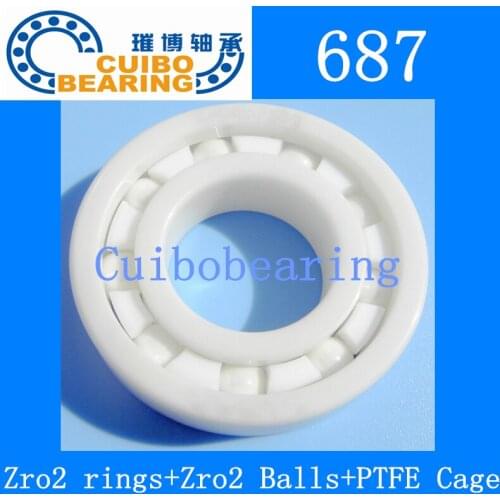 10pcs/lot 687 full Ceramic bearing 7x14x5 mm Zirconia ZrO2 Ceramic ball bearings 687