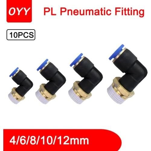 10Pcs PL4-M5/PL6-02 Plastic Connector PL Quick Pressure Regulator Pipe Throttle Valve Compressor Accessories Pneumatic Fitting