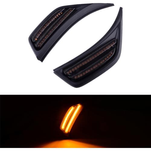 2pcs LED Front Fender Side Marker Light Turn Signal Lamp Light Car Black Fit For Jeep Wrangler JL 2018 2019