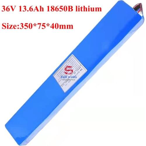 36V 13.6Ah 18650B lithium battery pack 42V 250W- 500W motor uses ebike electric bicycle scooter with 15A BM