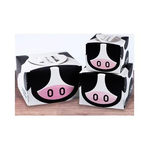 4 inch 6-inch 8-inch Cow pattern cake box, cheese cake box, baking package pastry packing boxes 80pcs/lot