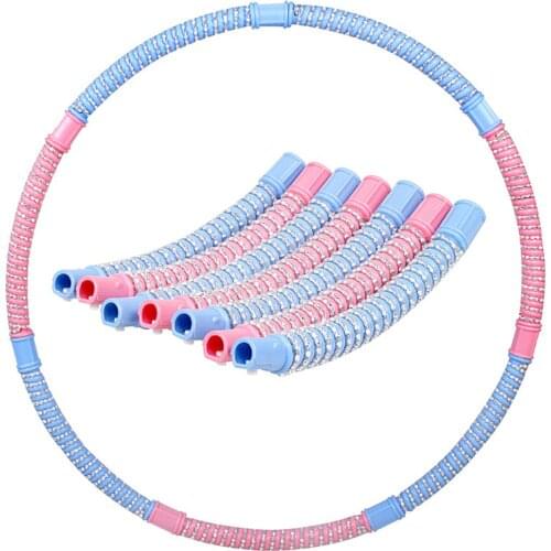 7 Section Removable Exercise Hoops 3500pcs Massage diamond beads Slimming massage hoop Home Gym Fitness Hoop Equipment