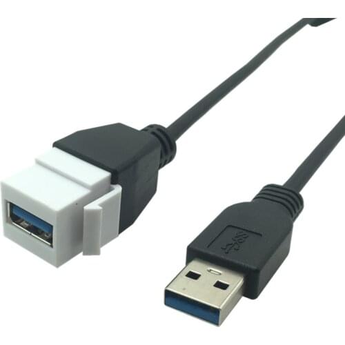 Keystone Jack Coupler Connector Cable Adapter USB 3.0 A Male(Female) to A Female Extension Converter 0.2m