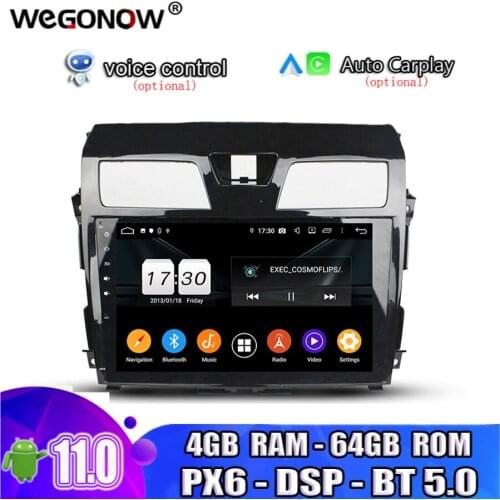 PX6 DSP TDA7851 Android10 8 Core 64GB ROM Car DVD Player GPS Map RDS Radio wifi Bluetooth5.0 For Nissan Tenna 2013 2014 2015
