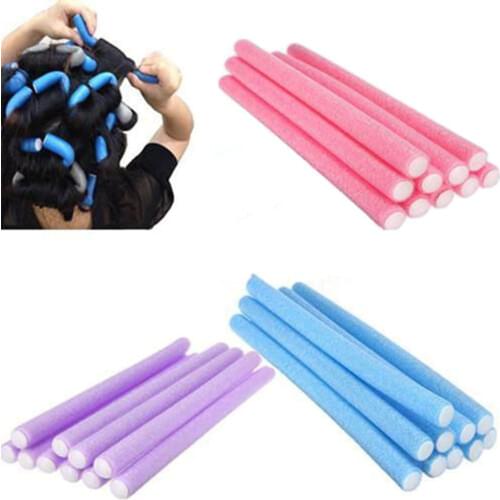 10 Pcs/set Hair Curler Magic Air Hair Roller Curling Sticks Soft Foam Twist Flexi Rods Hair Diy Styling Spiral Roller Curlers