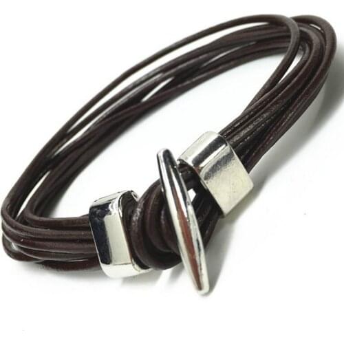 New Arrival Punk Vintage Cuff Genuine Leather Bracelets & Bangels for Women Homme Mens Jewelry Accessories Christmas Gift