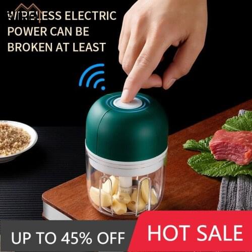Household Electric Garlic Masher Wireless Electric Garlic Press Household Portable Meshed Garlic Device Mini Meat fruit Grinder