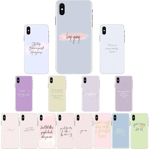 Color background maxim motivating text Phone Case For iPhone X XS MAX 6 6s 7 7plus 8 8Plus 5 5S se 2020 XR 12 11 pro max case