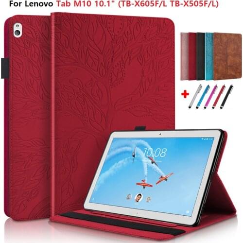 Case For Lenovo Tab M10 tb x505x x505l x505f Case Fold Wallet PU Leather Stand Tablet Funda For Lenovo Tab M10 Case tb-x605f Pen