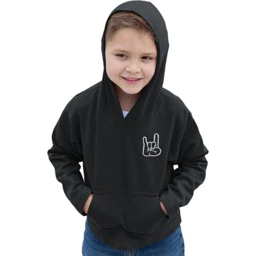 Kids Rock On Hoodie Rocker Skater Spring Cool Hoodie Sweatshirt Childrens Gifts Soft Thick Fleece For Boys And Girls