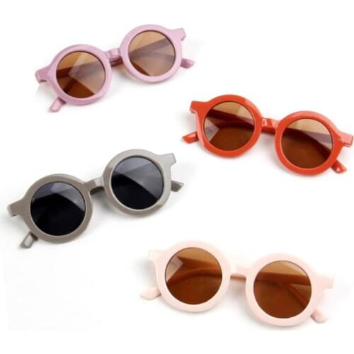 Kids Outwear Infants Retro Leisure Ultraviolet-proof Round Headwear Eyewear