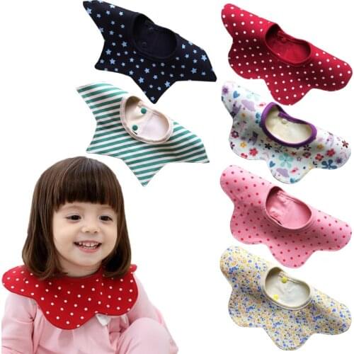Flower Style Baby Bibs Newborn Bavoir Bandana Soft Round 360 Degree Rotating Baby 4 Layers Bib Burp Cloths Feeding Scarf DS19
