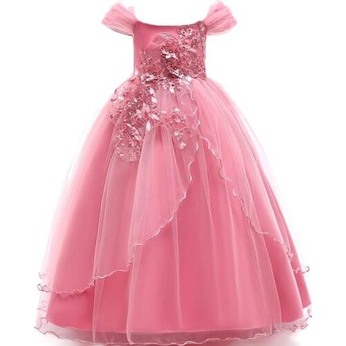 4-15 Years Baby Girls Flower Wedding Party Dress For Kids Clothes Princess Kids Fancy Long Christmas Dresses Children Clothing
