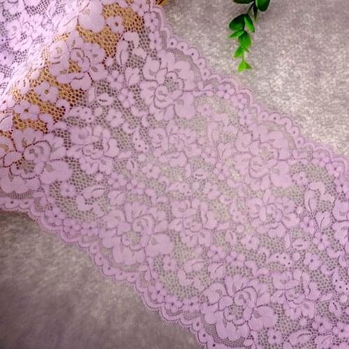 #24 Elastic Lace 21CM Wide 2 yards/lot Thicken Embroidered Lace Trim Applique Ribbon Lace Fabric Hair Braid DIY Craft For Sewing