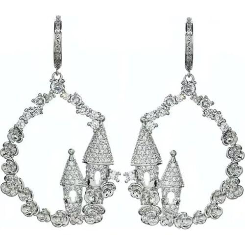 EYER Wholesale Fashion Micro Pave Cubic Zirconia Drop Earrings Temperament Shining Pendant Accessories For Women Wedding Jewelry