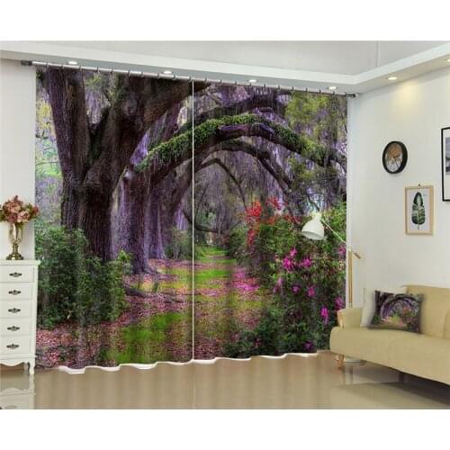 Violet tree Luxury Blackout 3D Window Curtains Living Room office Bedroom Drapes Cortinas Rideaux Customized size pillowcase