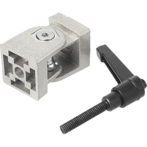 3030/4040 Zinc alloy living hinge Aluminum profile fittings 90 degree Zinc Alloy Flexible Pivot Joint connector with handle