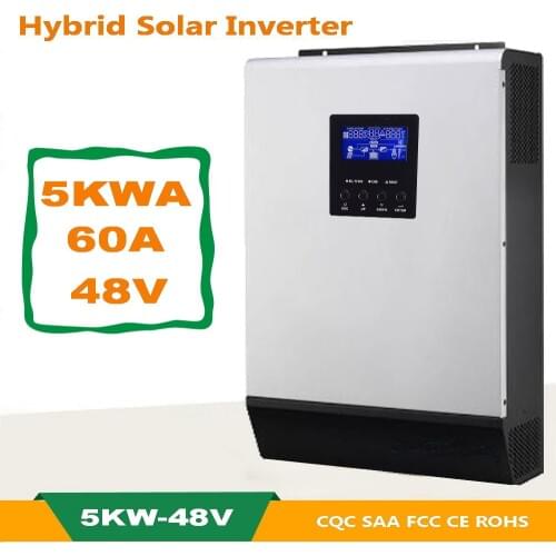 5KW Solar Inverter PWM Off Grid Inverter 48V 220V Pure Sine Wave Hybrid Inverter With 60A Battery Charger