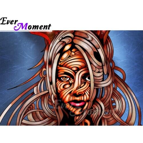 Ever Moment Diamond Painting Handmade 5D DIY Long Hair Woman Full Square Picture Of Rhinestone Diamond Embroidery ASF1938