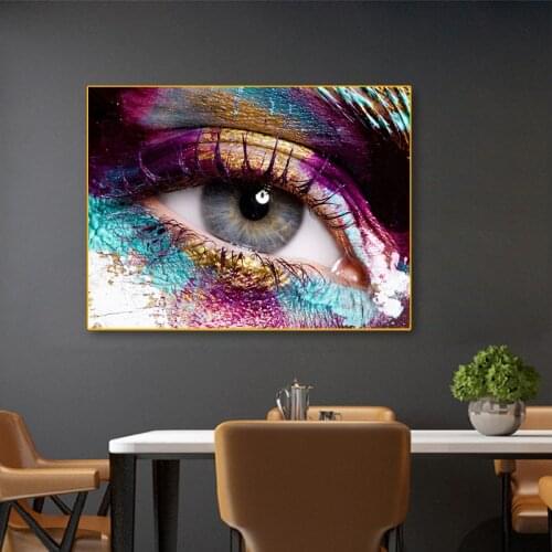 Colorful Eyes Canvas Painting Nordic Living Room Wall Art Poster Prints Pictures Modern Nordic Aisle Bedroom Home Decoration