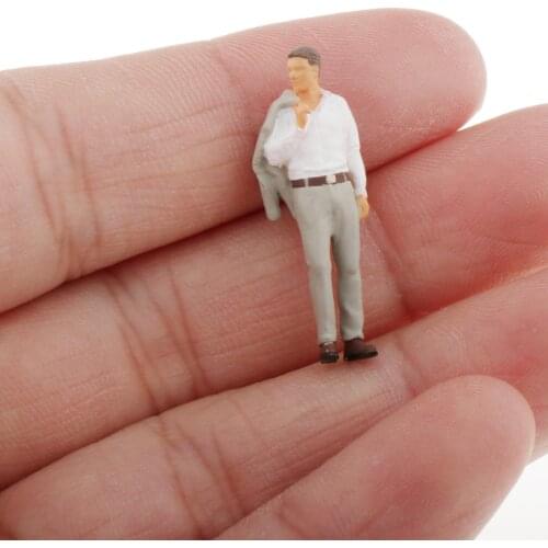 1/64 Scale Diorama Hand Painted Man with Suits Characters Doll Street Building Buliding Layout for Accessory Supplies