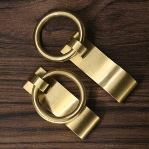 Hole Pitch 32mm American simple brass retro furniture handle copper drop ring drawer tv cabinet cupboard wine cabinet pull knob