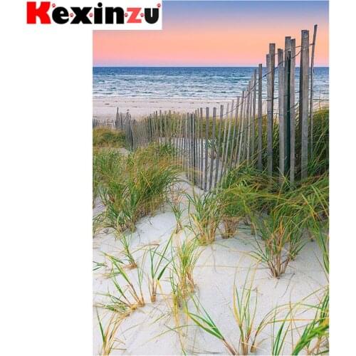 Kexinzu Full 5D DIY Square/ Round Diamond Painting"Window Scenery Beach" 3D Embroidery Cross Stitch Mosaic diamondpainting Gift