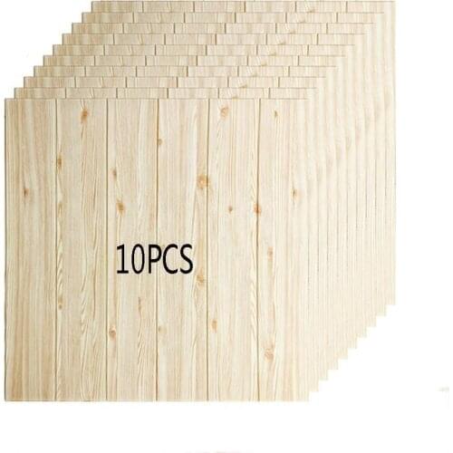 10pcs 70*70cm 3D wallpaper wall paper PE foam and tasteless self-adhesive DIY panel wood grain wall stickers bedroom living room