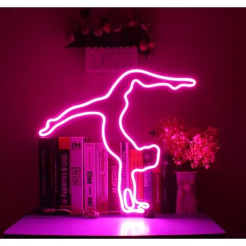 Neon Light Sign Custom gymnastic Dancer Professional Sexy Girl Body Womans Art Indoor Pub Club Home Wall LED Decor Personalized