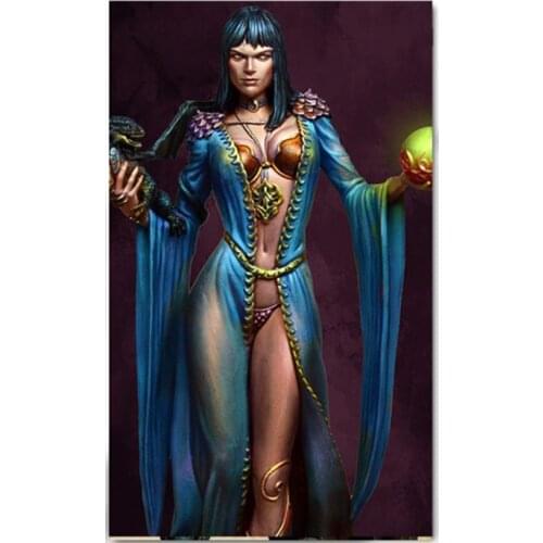 New Unassembled 1/24 75mm queen woman and dragon 75mm Resin Kit DIY figure Unpainted resin model