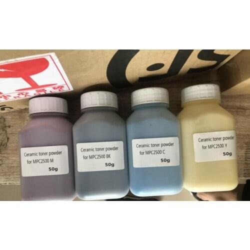 New toner Ceramic powder high temperature ceramic powder refill for ricoh MPC2500 MPC3000 mpc3500 4500c,KCMY 50g/color ,200g/lot